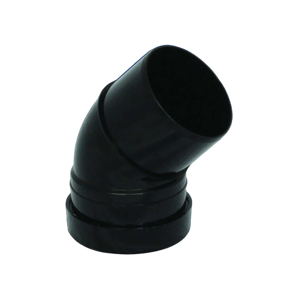 135 degree single socket bend 110mm soil pipe UPVC black