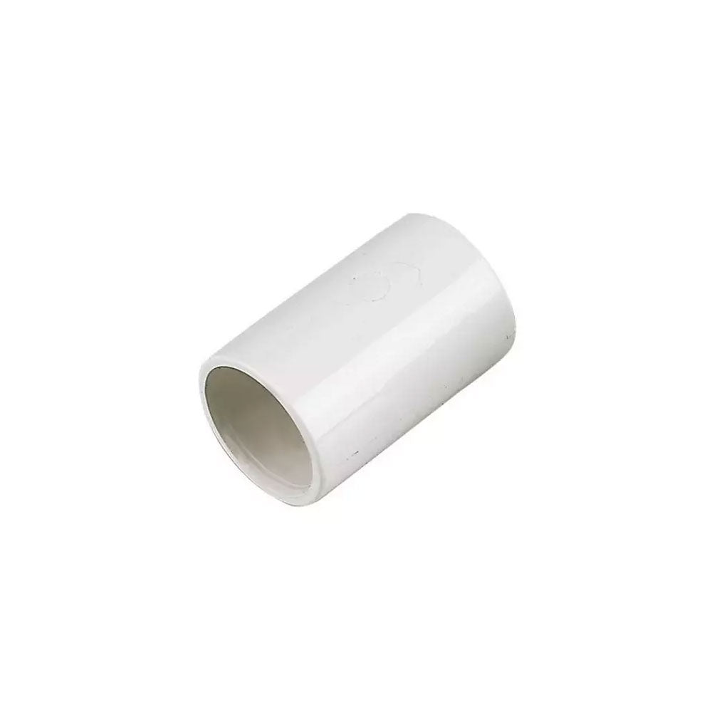 Overflow straight connector 22mm white UPVC
