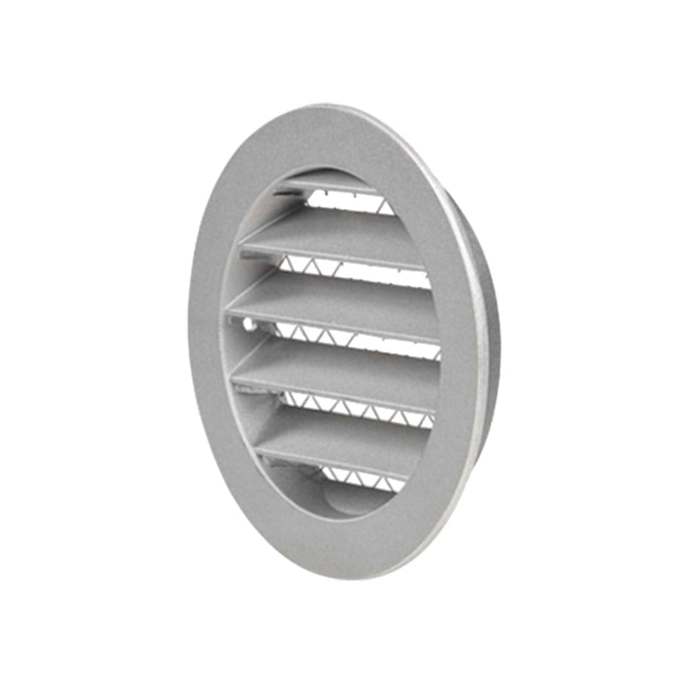 Round ducting louvred grille 154x154mm white plastic