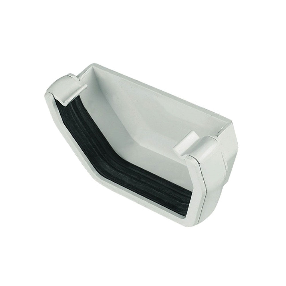 114mm square-line gutter external stop end UPVC