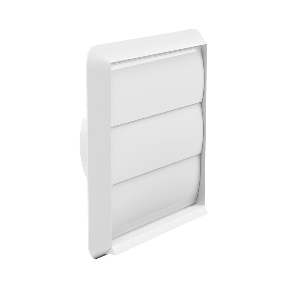 Wall outlet gravity flap 100mm white UPVC