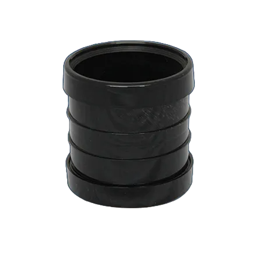 110mm double socket pipe coupler black UPVC