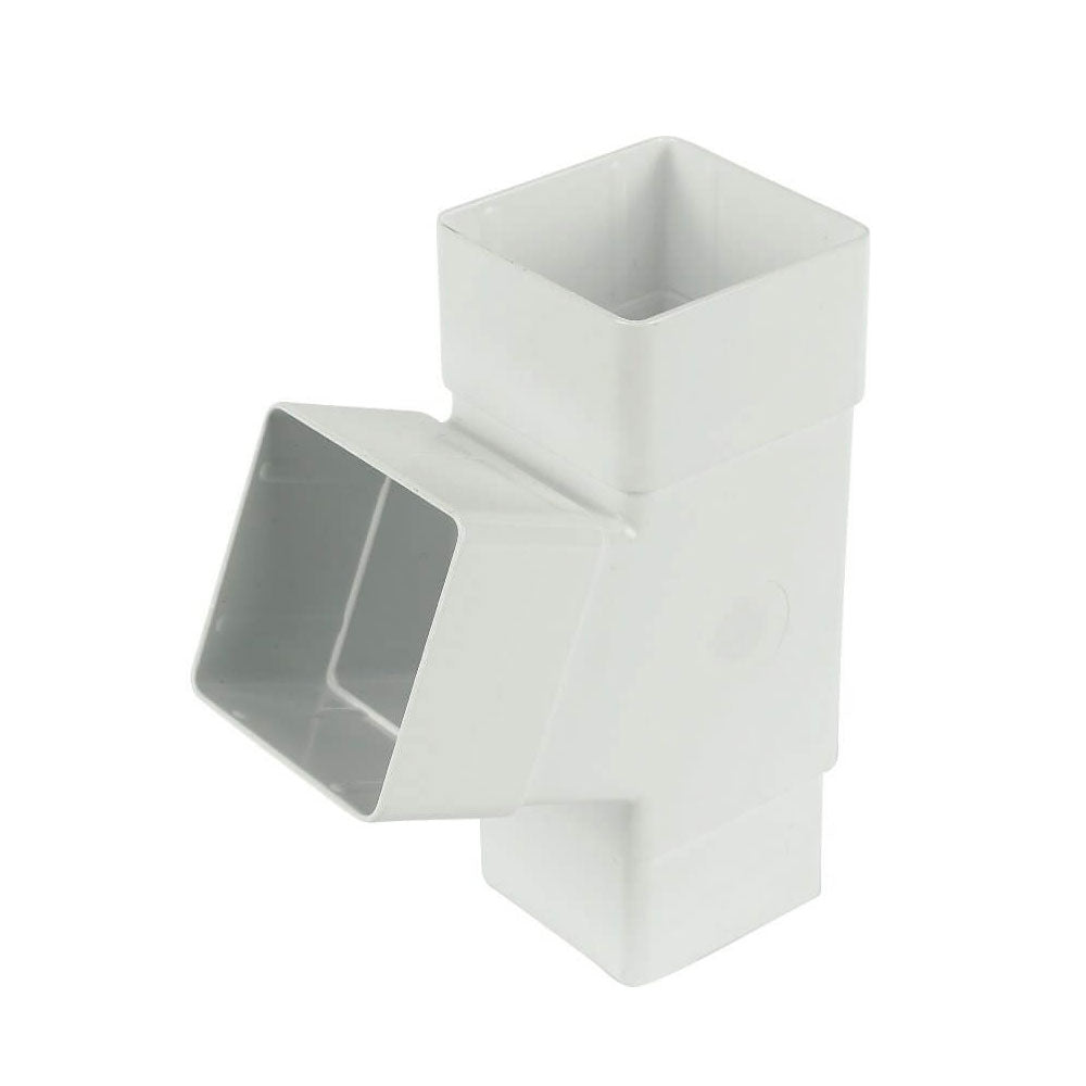 65mm square downpipe branch 112.5 degree UPVC