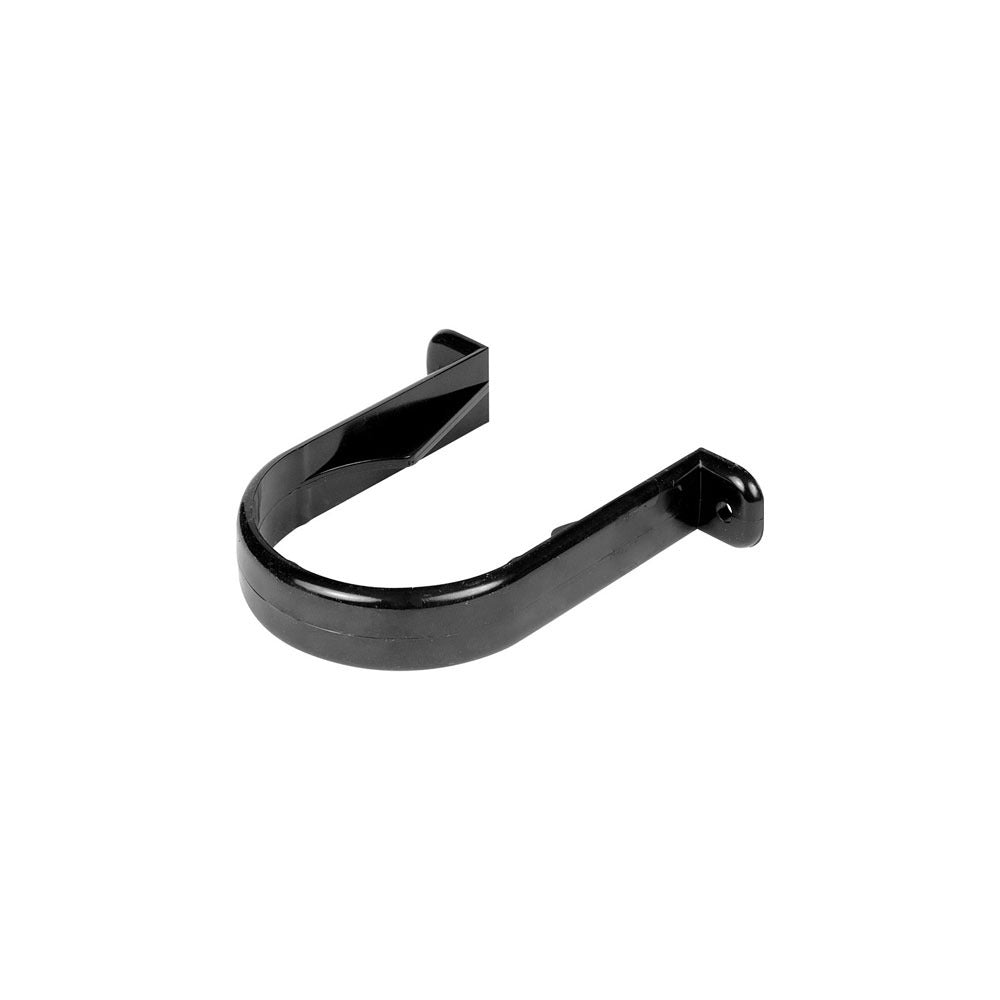 Round downpipe clip bracket 68mm UPVC black