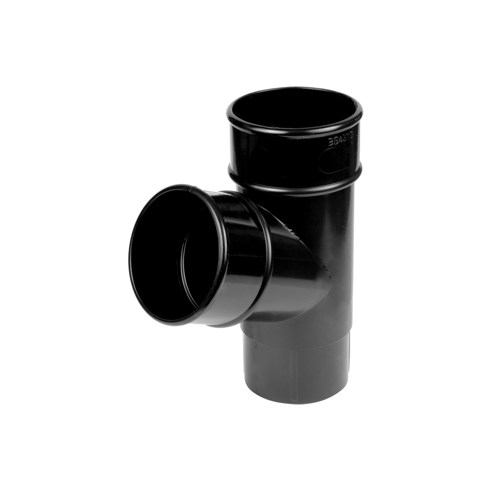112.5 degree downpipe branch 68mm UPVC black
