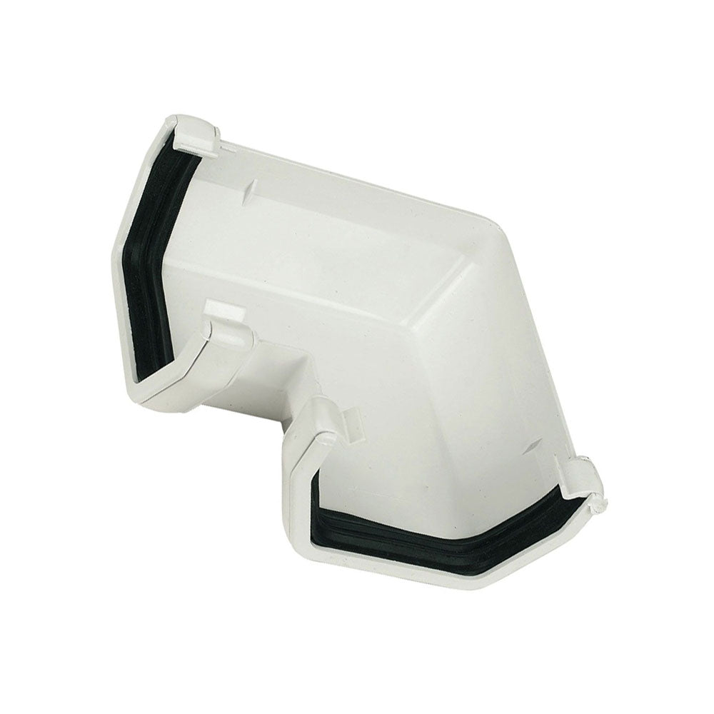 114mm square-line gutter 90 degree angle UPVC black
