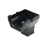 Square stopend outlet black UPVC close-up