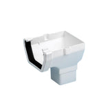 Square stopend outlet for gutter system
